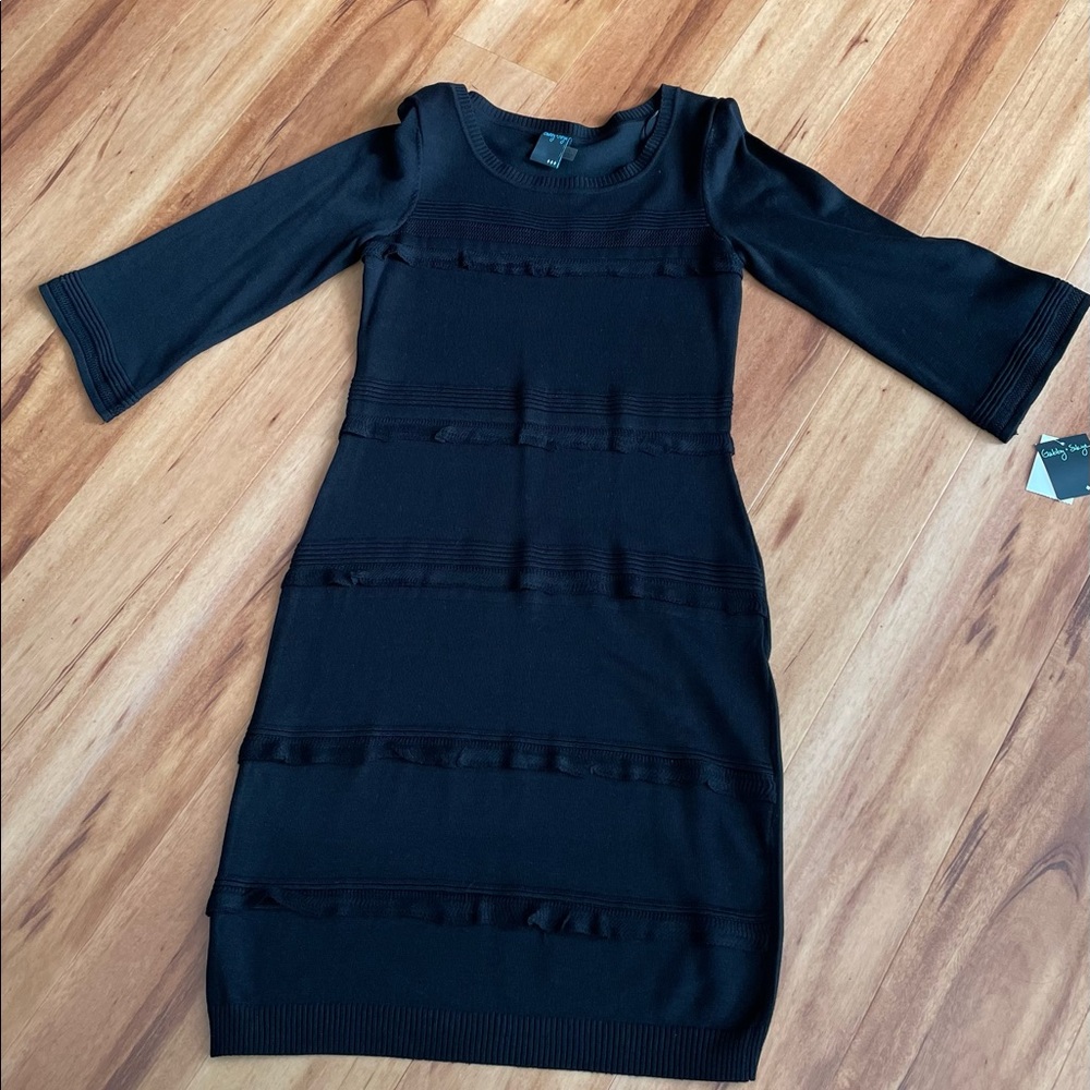 Gabby Skye Bell Sleeve Fit Flare Sweater Women's Dress